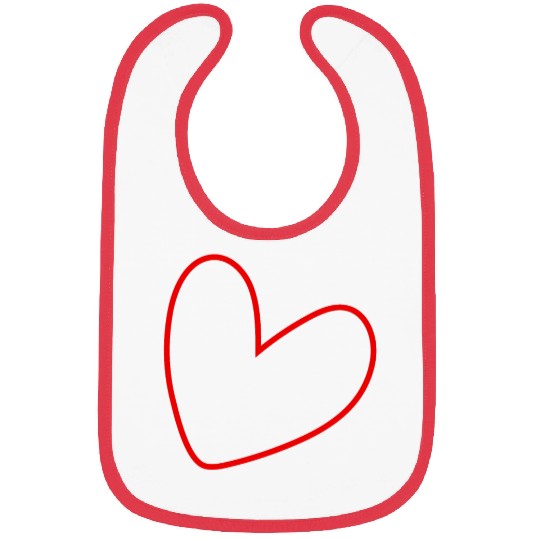 Simple Red Heart Bibs