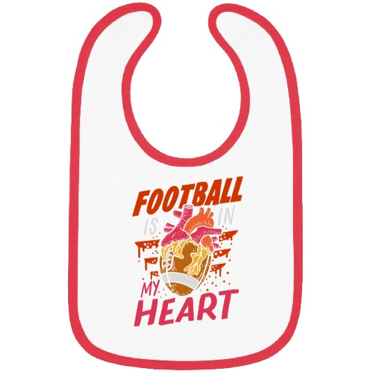Football Is In My Heart Sports Game Athlete Gift Bibs
