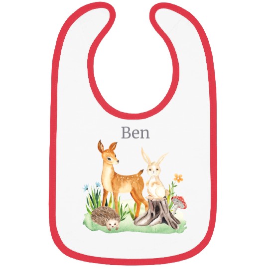 Forest Animal Forest Animal Deer Rabbit Hedgehog Bibs