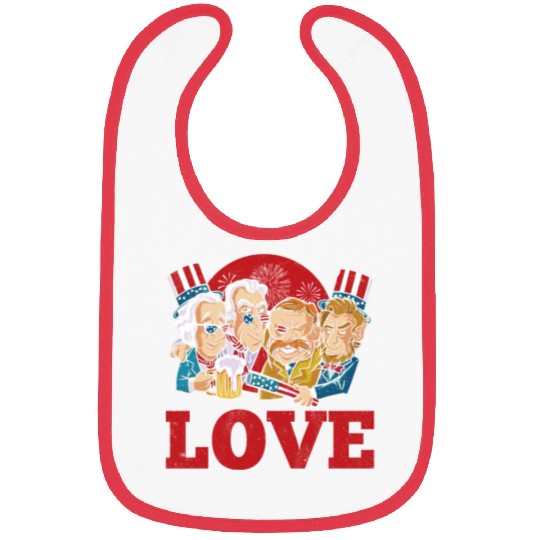 Love America American Presidents USA 4th Of July Bibs
