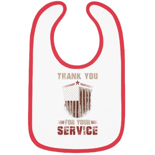 American Flag Patriotic Soldier US Veteran Men Bibs