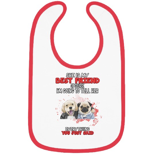Tell My Best Friend Everything Humor Graphic Bibs