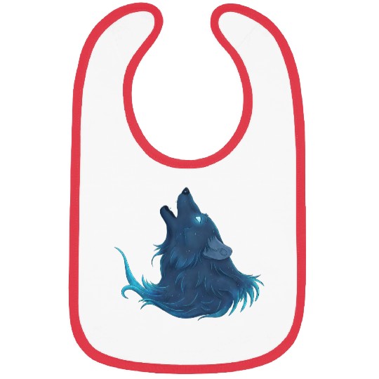 Totem Animal - Howling Blue Wolf Spirit Bibs