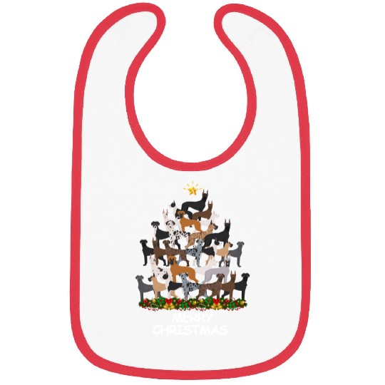 Great Dane Christmas Tree Merry Christmas Bibs