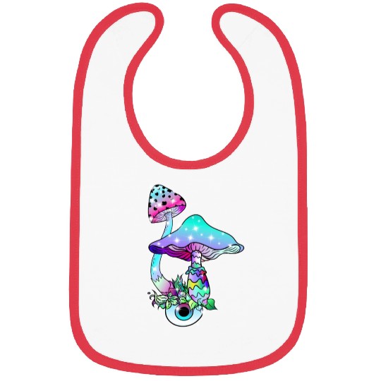 Magic Mushrooms Eye Psychedelic Art Bibs