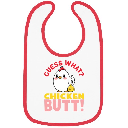 Guess What Chicken Butt Chicken Rooster Farmer Bibs