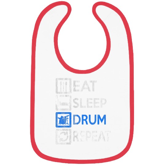 Vintage Drummer Eat Sleep Drums Repeat Drums Bibs