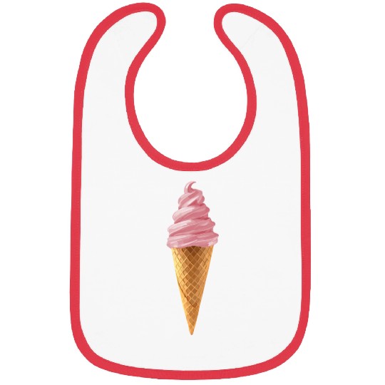 Pink Soft Serve Strawberry Icecream Cone Bibs