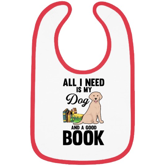 Humorous Dog And A Good Book Dog Relaxing Reading Bibs