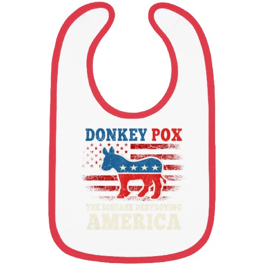 Donkey Pox The Disease Destroying America US Flag Bibs