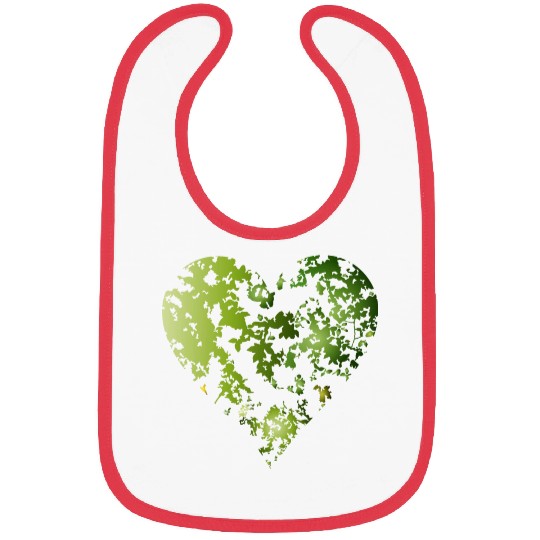 Green canopy of a forest in the shape of a heart Bibs