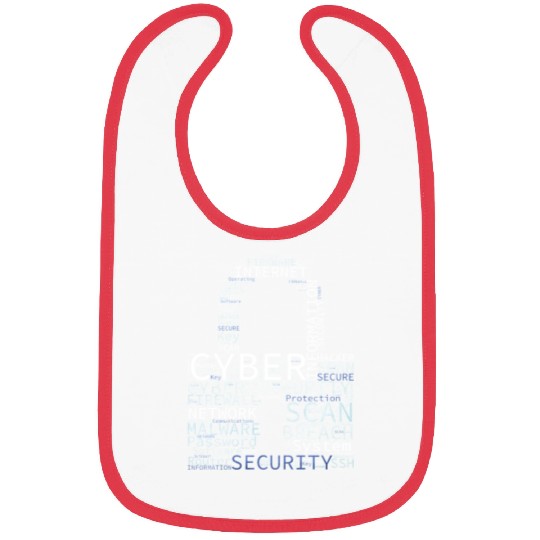 Cyber Security Wordcloud Padlock Bibs