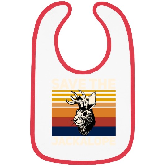 Save The Jackalope , Vintage Retro Camping Lover Bibs