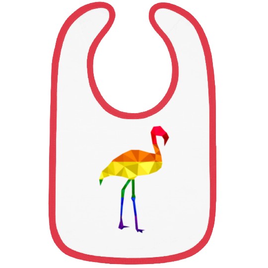 Colorful Flamingo LGBTQ Gay Pride Rainbow Flag Bibs