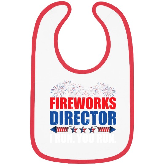 Fireworks Director I Run You Run America Flag Bibs