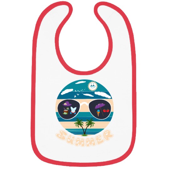 Funny summer design, beautiful illustration for su Bibs