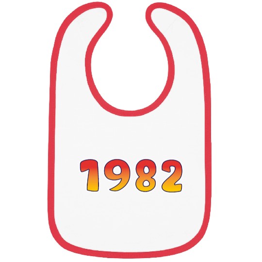 1982 Happiness Year In Orange - Yellow Design Bibs