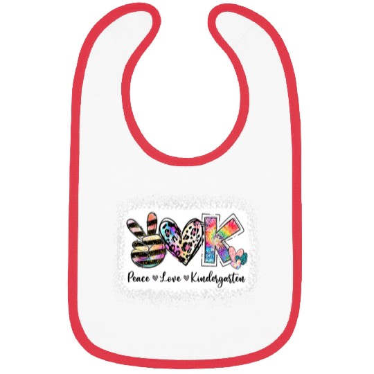 Grade Teacher Peace Love Kindergarten Team Kinder Bibs