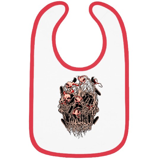 Bullets and Skull Roses Aesthetic Dripping Pattern Bibs
