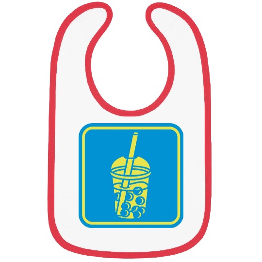 Sign bubble tea button Bibs