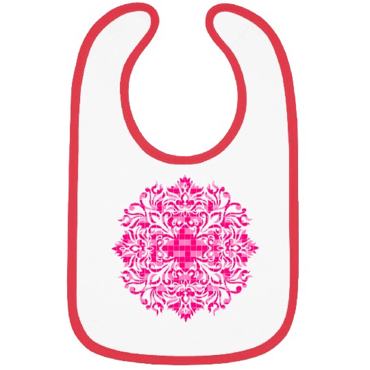 Dual pink shades flower design Bibs