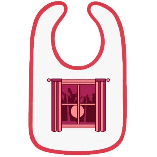 Palm tree window sun Bibs