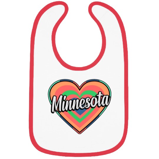 Minnesota Colorful Heart Gift Bibs