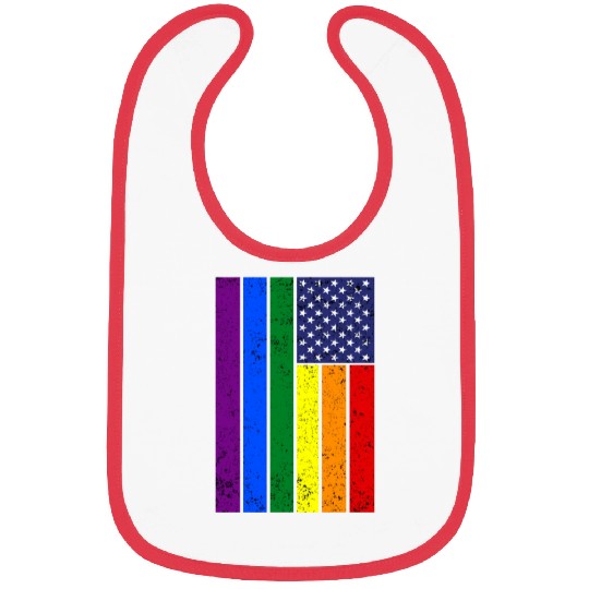 LGBTQIA+ American Flag Pride Bibs