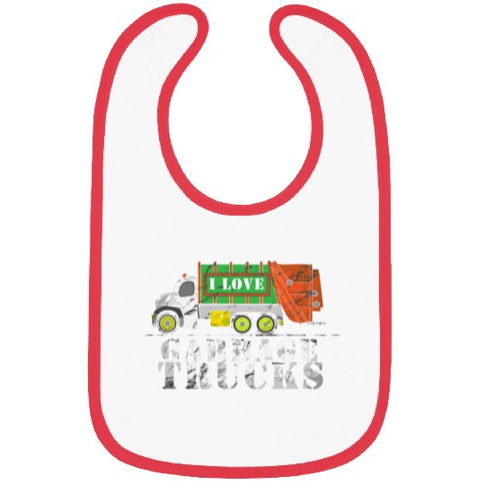 I Love Garbage Trucks Bibs