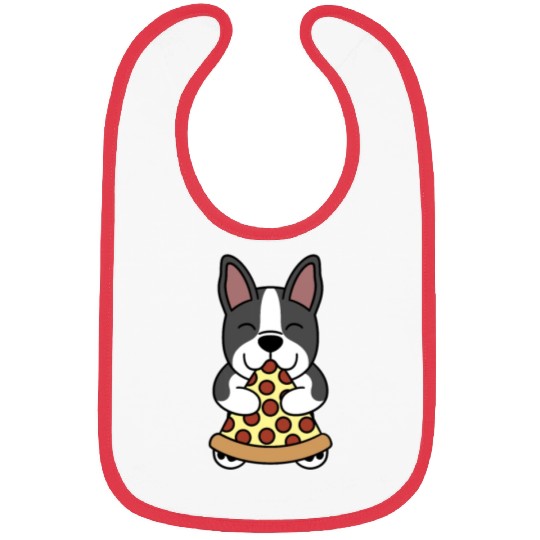 Boston Terrier Pizza Lover Bibs