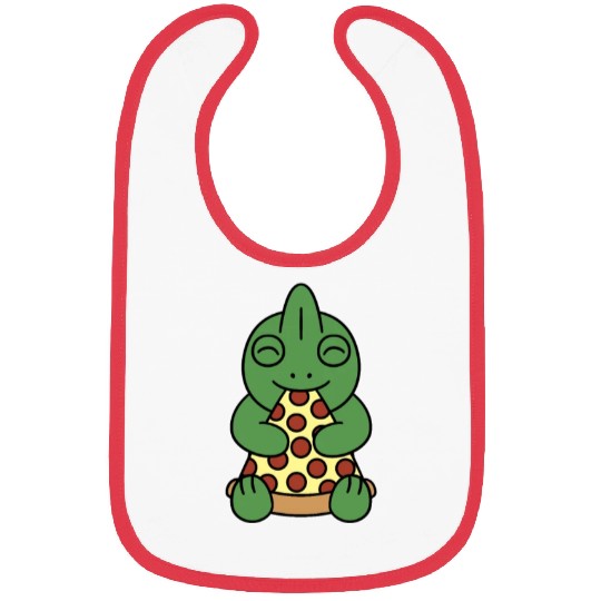 Chameleon Pizza Lover Bibs