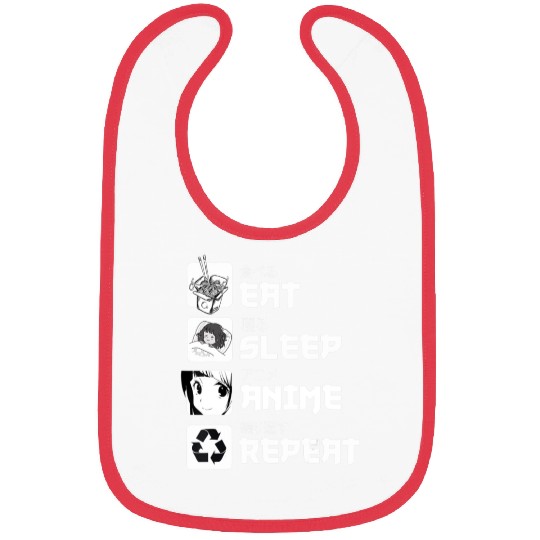Awesome Anime Eat Sleep Anime Repeat Teenager Bibs