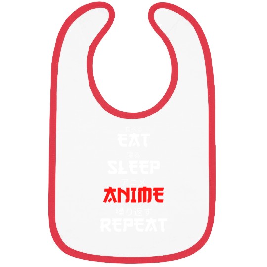 Japanese Anime Manga Otaku Eat Sleep Anime Repeat Bibs