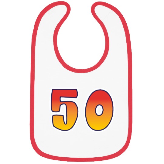 Number 50 Red - Orange Design Bibs