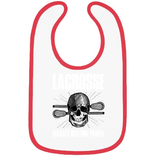 Legally Beating People Funny Lacrosse Gift Bibs