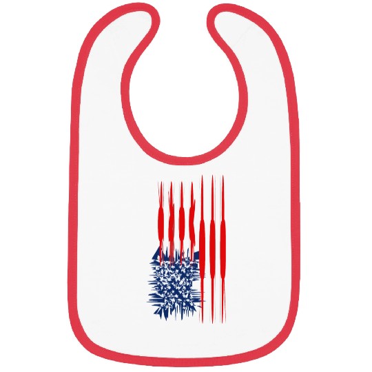 US Flag Vertical Bibs American Stars Stripes