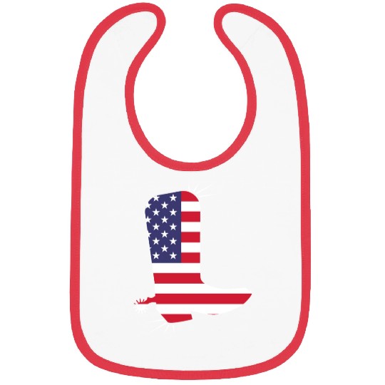 American Flag Cowboy Boot Stars And Stripes Bibs