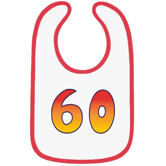 Number 60 Red - Orange Design Bibs