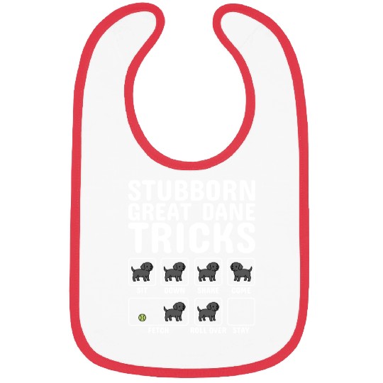 Stubborn Great Dane Tricks Bibs