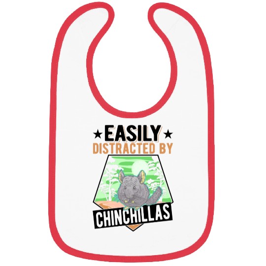Easily Distracted By Chinchillas Bibs