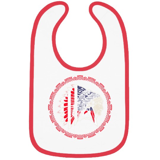 Native American Chief US Flag Indian Bibs