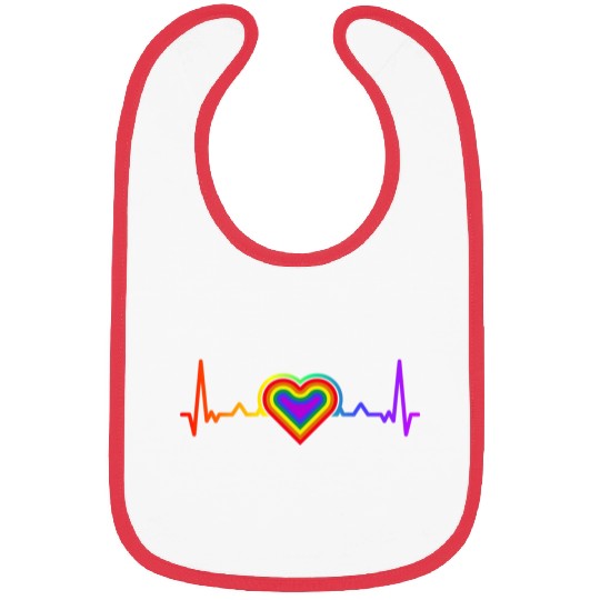 Rainbow Heart LGBTQ Lesbian Gay Pride Bibs