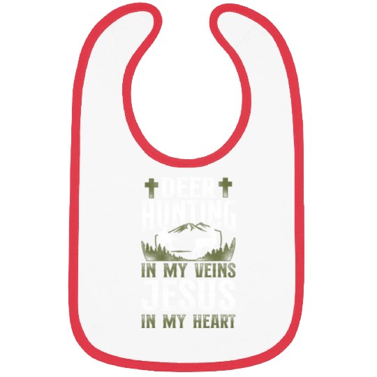 Buck Deer Hunting Hunter Jesus Bibs