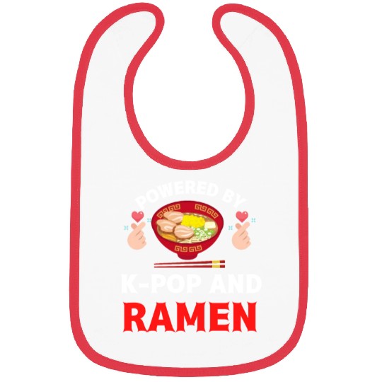 Powered by K-pop and Ramen K-pop Merch Merchandise Bibs