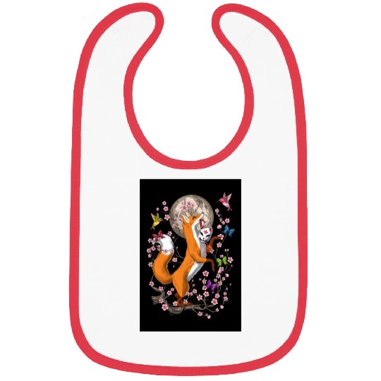 Fox Japanese Cherry Blossom Bibs