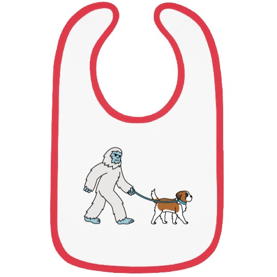 Bigfoot Sasquatch Walking Saint Bernard Bibs