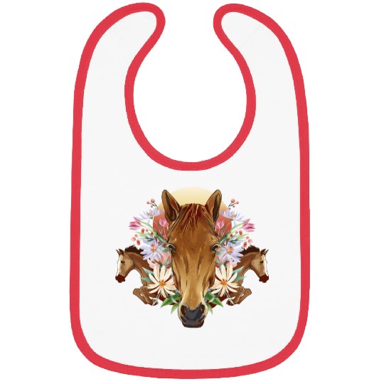 Horse Horses flower wild beautiful Horse Horses fl Bibs