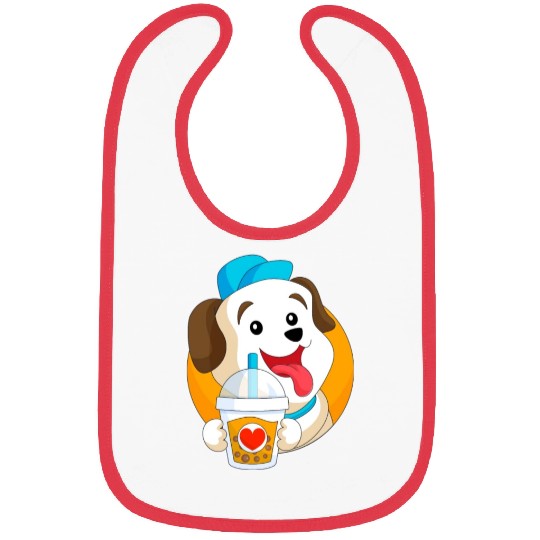 Kawaii Dog Loves Bibs Boba Tea Bubble Tea Anime