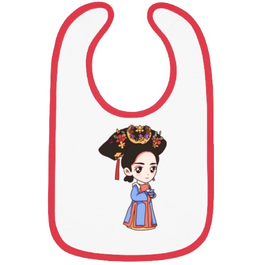 HAND PAINTED GIRL IMAGE Bibs