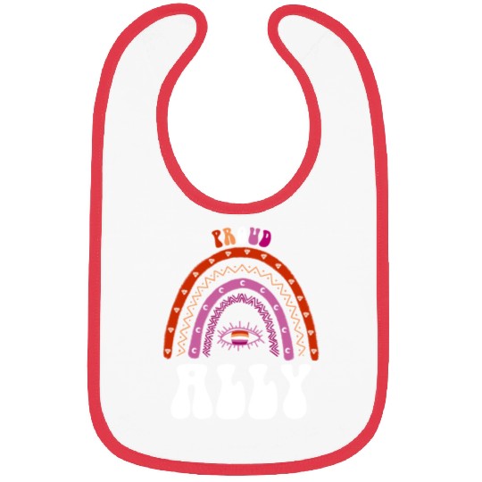 Lesbian Pride Rainbow Proud Ally Lesbian Bibs